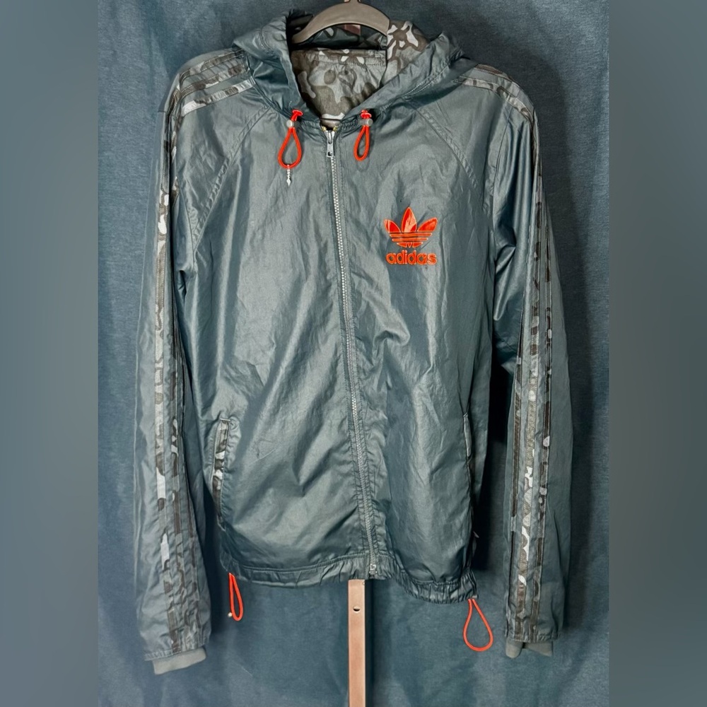 adidas Originals Camo Reversible 2 in 1 Trefoil Windbreaker Jacket sz S
